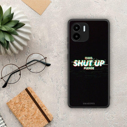 Θήκη Xiaomi Redmi A1 / A2 OMG ShutUp από τη Smartfits με σχέδιο στο πίσω μέρος και μαύρο περίβλημα | Xiaomi Redmi A1 / A2 OMG ShutUp Case with Colorful Back and Black Bezels