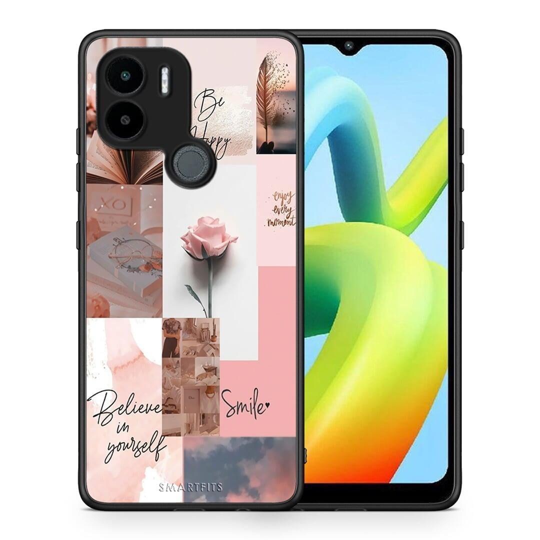 Θήκη Xiaomi Redmi A1+ / A2+ Aesthetic Collage από τη Smartfits με σχέδιο στο πίσω μέρος και μαύρο περίβλημα | Xiaomi Redmi A1+ / A2+ Aesthetic Collage Case with Colorful Back and Black Bezels