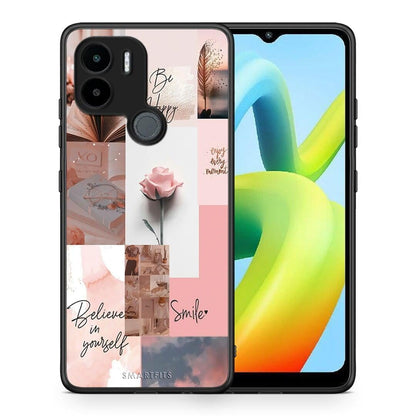 Θήκη Xiaomi Redmi A1+ / A2+ Aesthetic Collage από τη Smartfits με σχέδιο στο πίσω μέρος και μαύρο περίβλημα | Xiaomi Redmi A1+ / A2+ Aesthetic Collage Case with Colorful Back and Black Bezels