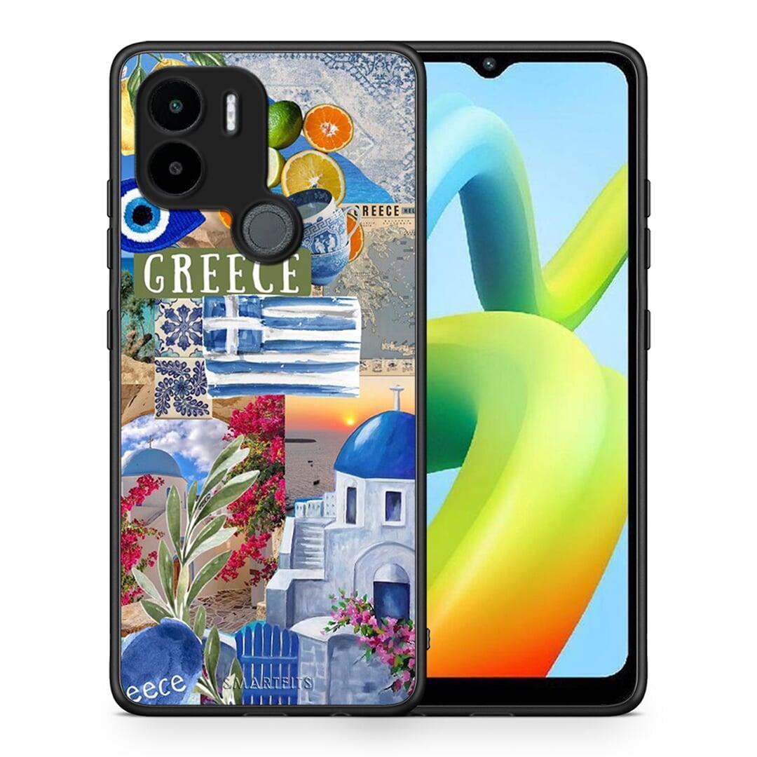 Θήκη Xiaomi Redmi A1+ / A2+ All Greek από τη Smartfits με σχέδιο στο πίσω μέρος και μαύρο περίβλημα | Xiaomi Redmi A1+ / A2+ All Greek Case with Colorful Back and Black Bezels