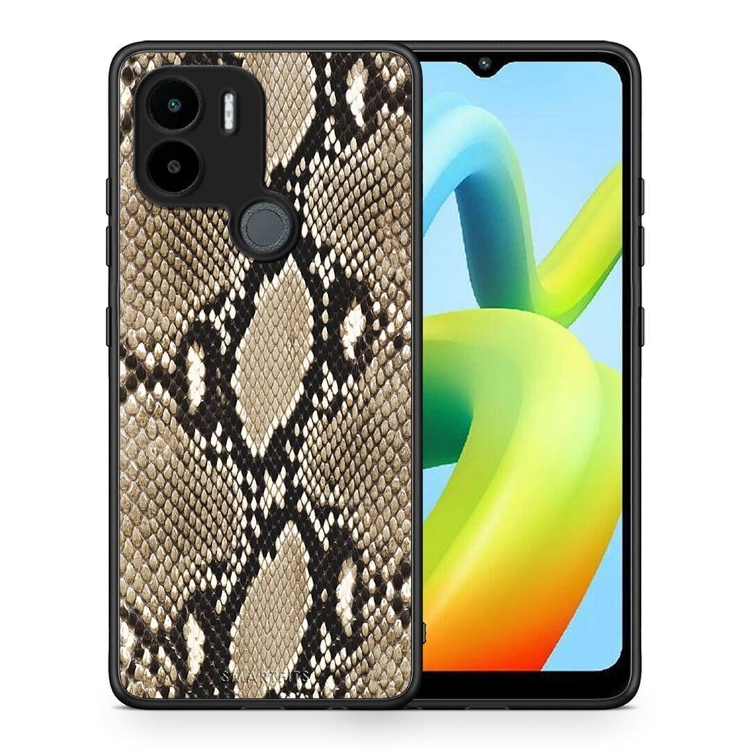 Θήκη Xiaomi Redmi A1+ / A2+ Animal Fashion Snake από τη Smartfits με σχέδιο στο πίσω μέρος και μαύρο περίβλημα | Xiaomi Redmi A1+ / A2+ Animal Fashion Snake Case with Colorful Back and Black Bezels