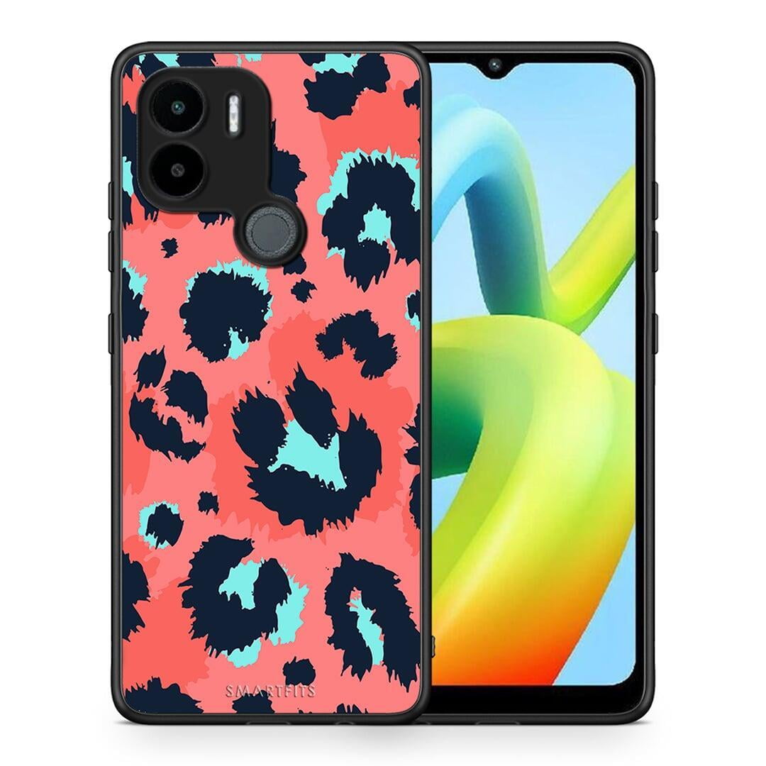 Θήκη Xiaomi Redmi A1+ / A2+ Animal Pink Leopard από τη Smartfits με σχέδιο στο πίσω μέρος και μαύρο περίβλημα | Xiaomi Redmi A1+ / A2+ Animal Pink Leopard Case with Colorful Back and Black Bezels