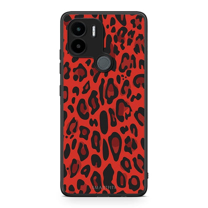 Θήκη Xiaomi Redmi A1+ / A2+ Animal Red Leopard από τη Smartfits με σχέδιο στο πίσω μέρος και μαύρο περίβλημα | Xiaomi Redmi A1+ / A2+ Animal Red Leopard Case with Colorful Back and Black Bezels