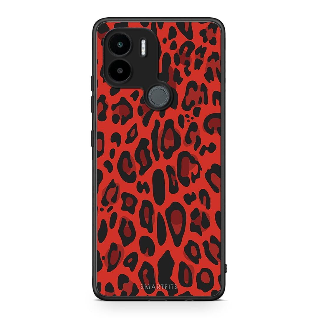 Θήκη Xiaomi Redmi A1+ / A2+ Animal Red Leopard από τη Smartfits με σχέδιο στο πίσω μέρος και μαύρο περίβλημα | Xiaomi Redmi A1+ / A2+ Animal Red Leopard Case with Colorful Back and Black Bezels