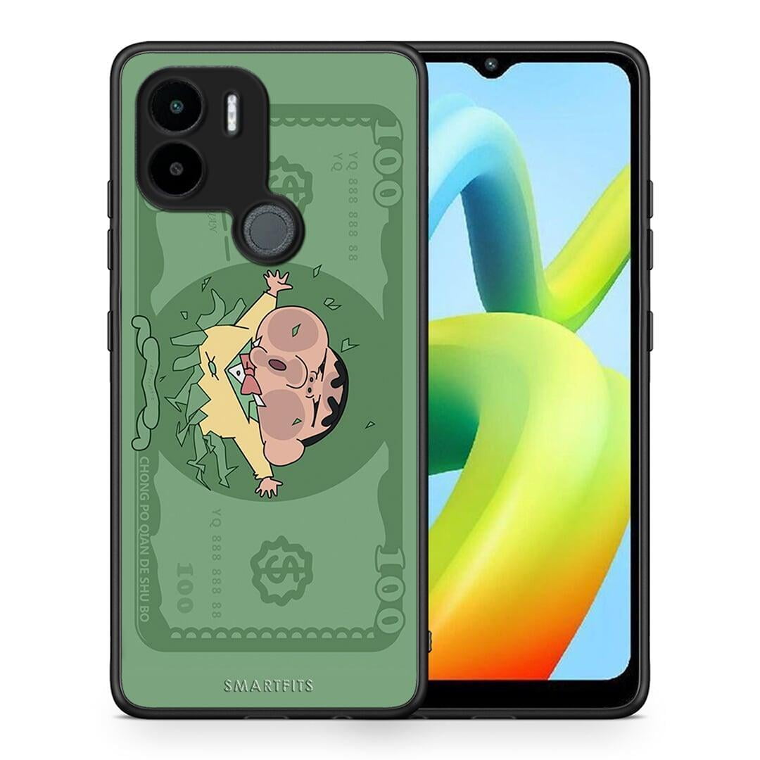 Θήκη Xiaomi Redmi A1+ / A2+ Big Money από τη Smartfits με σχέδιο στο πίσω μέρος και μαύρο περίβλημα | Xiaomi Redmi A1+ / A2+ Big Money Case with Colorful Back and Black Bezels