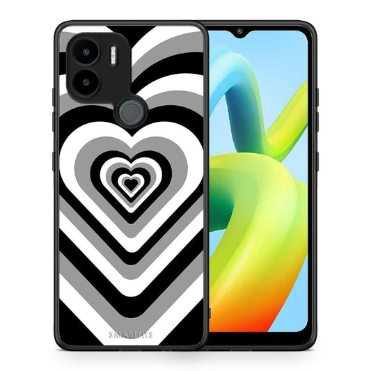 Θήκη Xiaomi Redmi A1+ / A2+ Black Hearts από τη Smartfits με σχέδιο στο πίσω μέρος και μαύρο περίβλημα | Xiaomi Redmi A1+ / A2+ Black Hearts Case with Colorful Back and Black Bezels