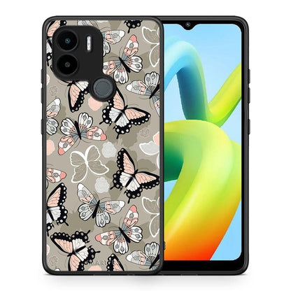 Θήκη Xiaomi Redmi A1+ / A2+ Boho Butterflies από τη Smartfits με σχέδιο στο πίσω μέρος και μαύρο περίβλημα | Xiaomi Redmi A1+ / A2+ Boho Butterflies Case with Colorful Back and Black Bezels