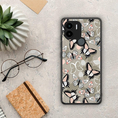 Θήκη Xiaomi Redmi A1+ / A2+ Boho Butterflies από τη Smartfits με σχέδιο στο πίσω μέρος και μαύρο περίβλημα | Xiaomi Redmi A1+ / A2+ Boho Butterflies Case with Colorful Back and Black Bezels