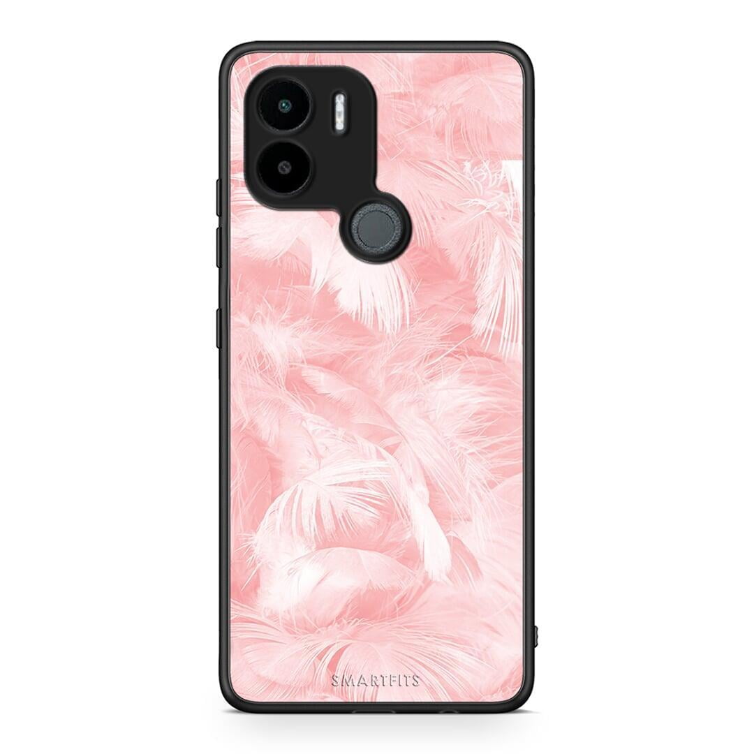 Θήκη Xiaomi Redmi A1+ / A2+ Boho Pink Feather από τη Smartfits με σχέδιο στο πίσω μέρος και μαύρο περίβλημα | Xiaomi Redmi A1+ / A2+ Boho Pink Feather Case with Colorful Back and Black Bezels