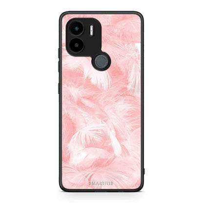 Θήκη Xiaomi Redmi A1+ / A2+ Boho Pink Feather από τη Smartfits με σχέδιο στο πίσω μέρος και μαύρο περίβλημα | Xiaomi Redmi A1+ / A2+ Boho Pink Feather Case with Colorful Back and Black Bezels