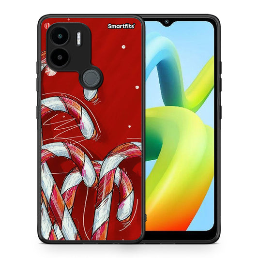 Θήκη Xiaomi Redmi A1+ / A2+ Candy Cane από τη Smartfits με σχέδιο στο πίσω μέρος και μαύρο περίβλημα | Xiaomi Redmi A1+ / A2+ Candy Cane Case with Colorful Back and Black Bezels