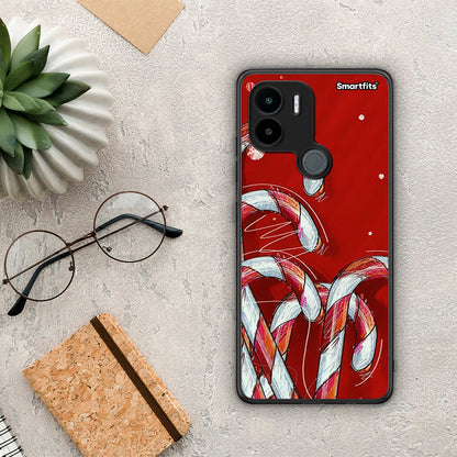 Θήκη Xiaomi Redmi A1+ / A2+ Candy Cane από τη Smartfits με σχέδιο στο πίσω μέρος και μαύρο περίβλημα | Xiaomi Redmi A1+ / A2+ Candy Cane Case with Colorful Back and Black Bezels