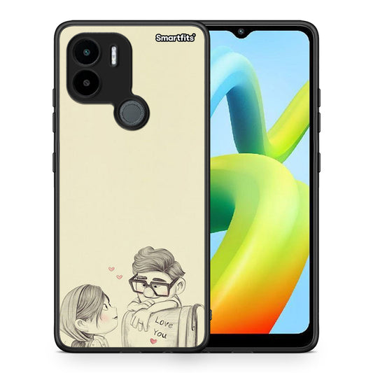 Θήκη Xiaomi Redmi A1+ / A2+ Carl And Ellie από τη Smartfits με σχέδιο στο πίσω μέρος και μαύρο περίβλημα | Xiaomi Redmi A1+ / A2+ Carl And Ellie Case with Colorful Back and Black Bezels