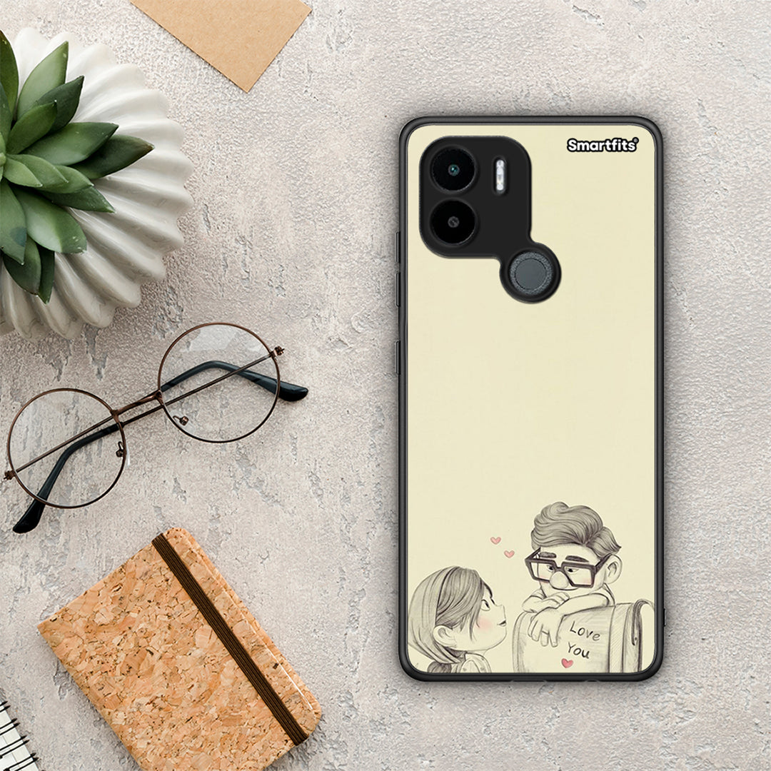 Θήκη Xiaomi Redmi A1+ / A2+ Carl And Ellie από τη Smartfits με σχέδιο στο πίσω μέρος και μαύρο περίβλημα | Xiaomi Redmi A1+ / A2+ Carl And Ellie Case with Colorful Back and Black Bezels