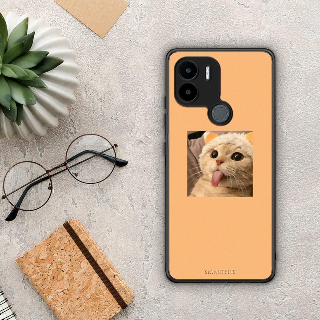 Θήκη Xiaomi Redmi A1+ / A2+ Cat Tongue από τη Smartfits με σχέδιο στο πίσω μέρος και μαύρο περίβλημα | Xiaomi Redmi A1+ / A2+ Cat Tongue Case with Colorful Back and Black Bezels