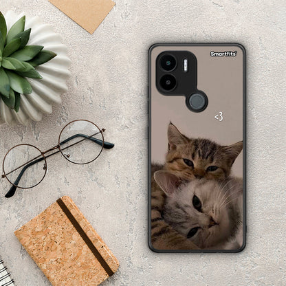 Θήκη Xiaomi Redmi A1+ / A2+ Cats In Love από τη Smartfits με σχέδιο στο πίσω μέρος και μαύρο περίβλημα | Xiaomi Redmi A1+ / A2+ Cats In Love Case with Colorful Back and Black Bezels