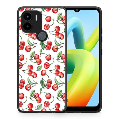Θήκη Xiaomi Redmi A1+ / A2+ Cherry Summer από τη Smartfits με σχέδιο στο πίσω μέρος και μαύρο περίβλημα | Xiaomi Redmi A1+ / A2+ Cherry Summer Case with Colorful Back and Black Bezels