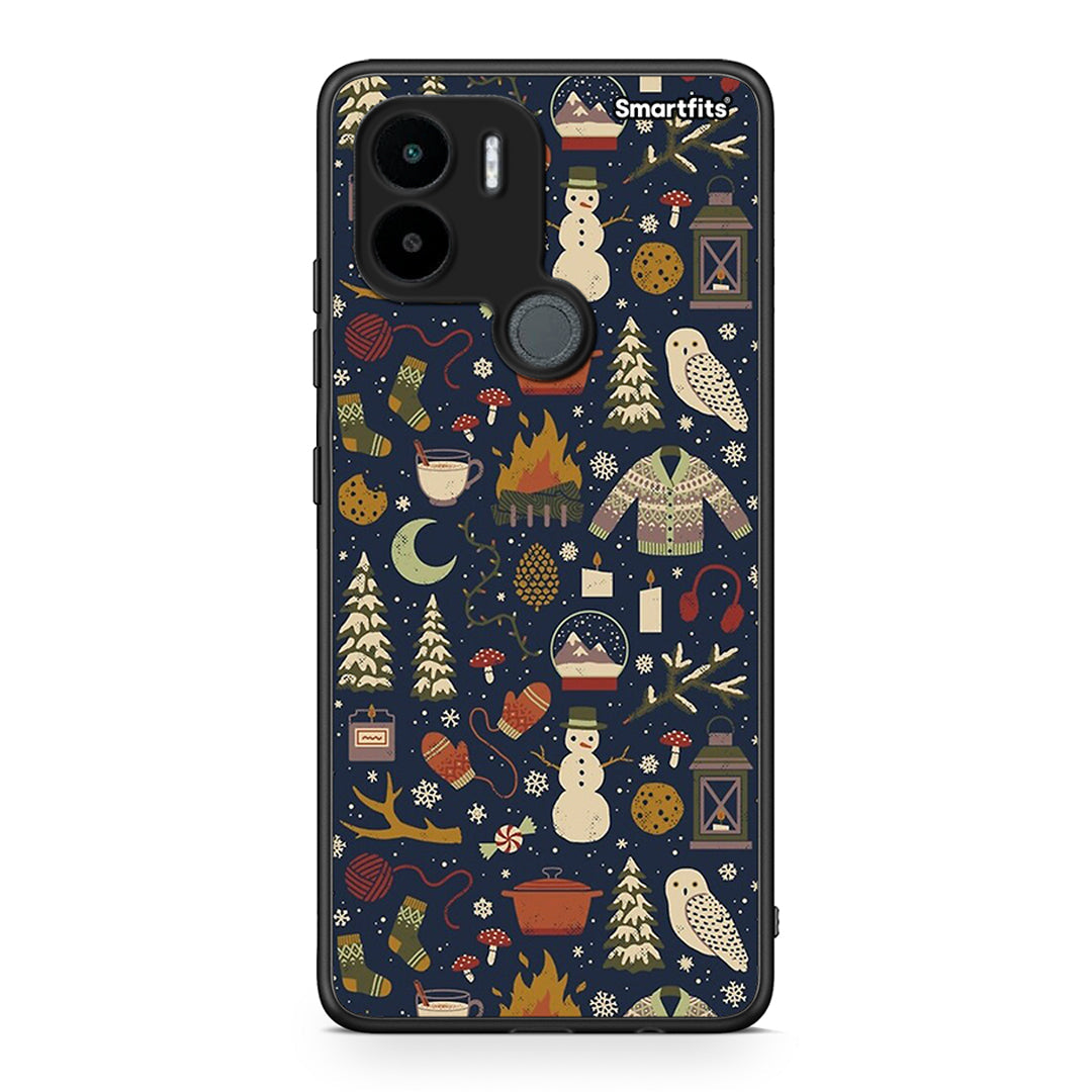 Θήκη Xiaomi Redmi A1+ / A2+ Christmas Elements από τη Smartfits με σχέδιο στο πίσω μέρος και μαύρο περίβλημα | Xiaomi Redmi A1+ / A2+ Christmas Elements Case with Colorful Back and Black Bezels