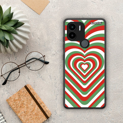 Θήκη Xiaomi Redmi A1+ / A2+ Christmas Hearts από τη Smartfits με σχέδιο στο πίσω μέρος και μαύρο περίβλημα | Xiaomi Redmi A1+ / A2+ Christmas Hearts Case with Colorful Back and Black Bezels