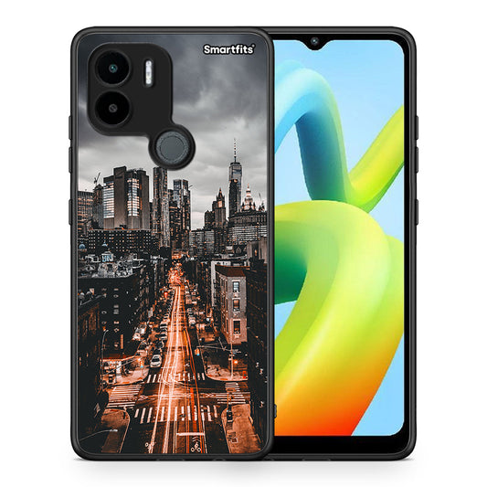 Θήκη Xiaomi Redmi A1+ / A2+ City Lights από τη Smartfits με σχέδιο στο πίσω μέρος και μαύρο περίβλημα | Xiaomi Redmi A1+ / A2+ City Lights Case with Colorful Back and Black Bezels