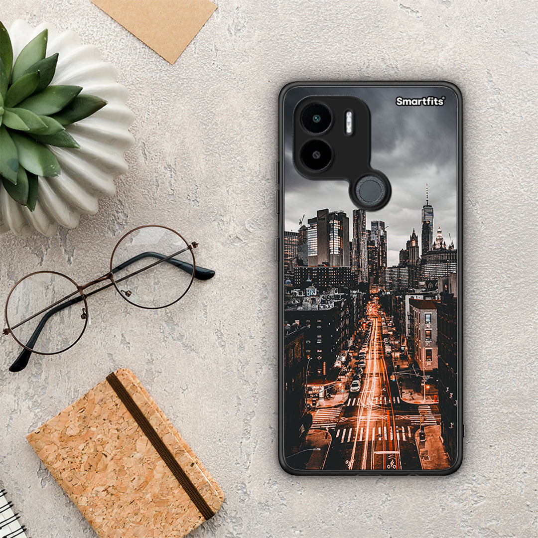Θήκη Xiaomi Redmi A1+ / A2+ City Lights από τη Smartfits με σχέδιο στο πίσω μέρος και μαύρο περίβλημα | Xiaomi Redmi A1+ / A2+ City Lights Case with Colorful Back and Black Bezels