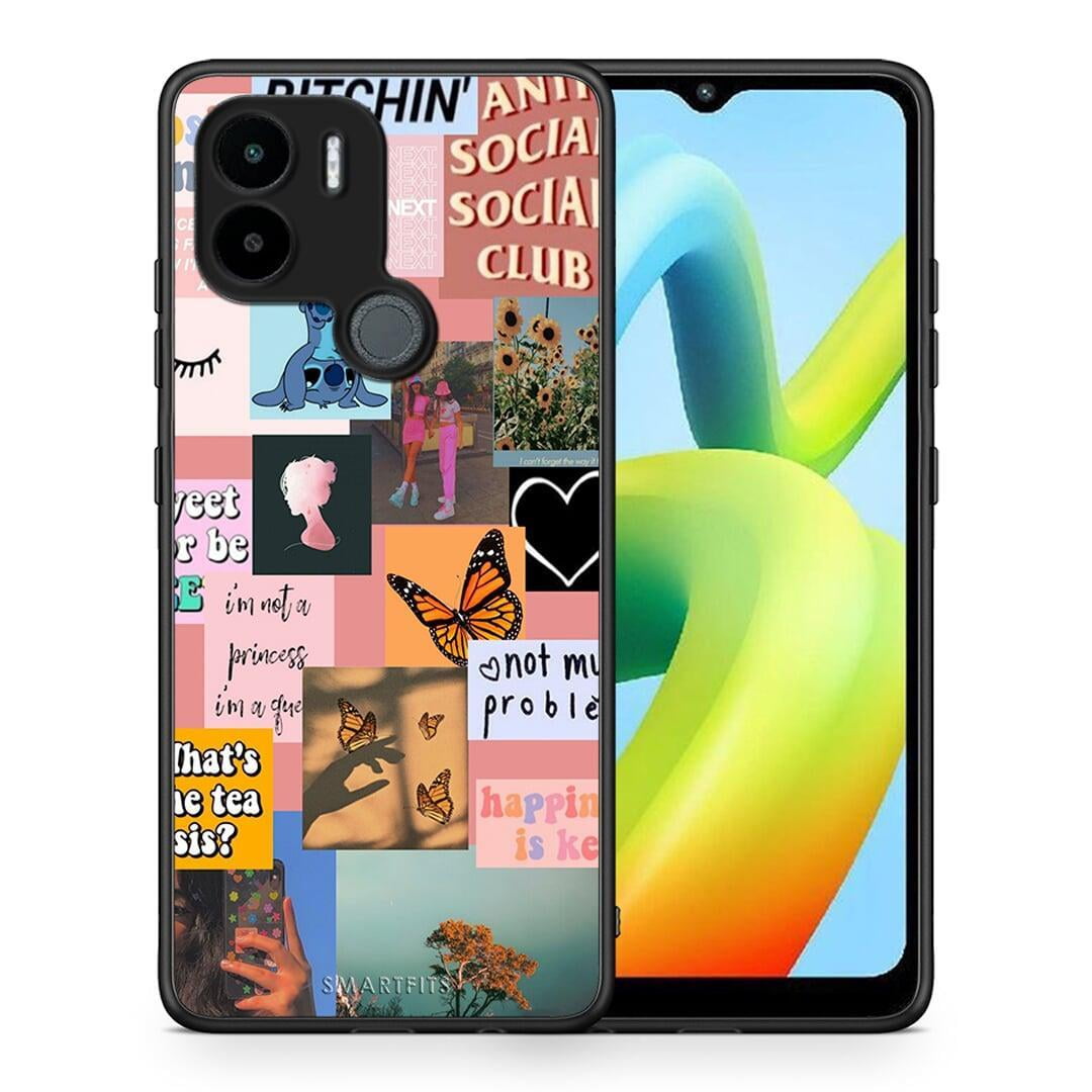Θήκη Xiaomi Redmi A1+ / A2+ Collage Bitchin από τη Smartfits με σχέδιο στο πίσω μέρος και μαύρο περίβλημα | Xiaomi Redmi A1+ / A2+ Collage Bitchin Case with Colorful Back and Black Bezels