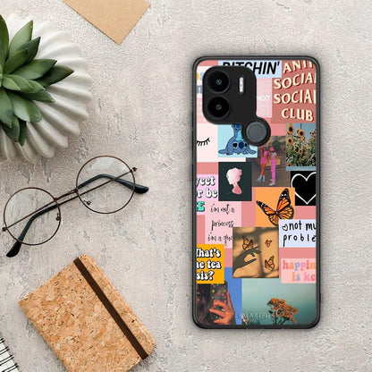 Θήκη Xiaomi Redmi A1+ / A2+ Collage Bitchin από τη Smartfits με σχέδιο στο πίσω μέρος και μαύρο περίβλημα | Xiaomi Redmi A1+ / A2+ Collage Bitchin Case with Colorful Back and Black Bezels