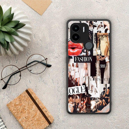 Θήκη Xiaomi Redmi A1+ / A2+ Collage Fashion από τη Smartfits με σχέδιο στο πίσω μέρος και μαύρο περίβλημα | Xiaomi Redmi A1+ / A2+ Collage Fashion Case with Colorful Back and Black Bezels