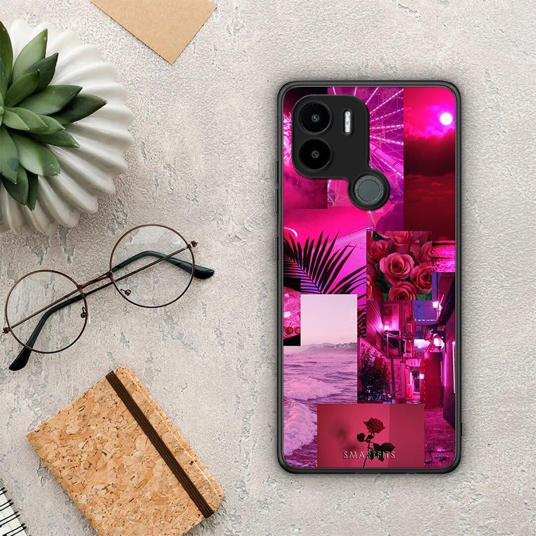 Θήκη Xiaomi Redmi A1+ / A2+ Collage Red Roses από τη Smartfits με σχέδιο στο πίσω μέρος και μαύρο περίβλημα | Xiaomi Redmi A1+ / A2+ Collage Red Roses Case with Colorful Back and Black Bezels