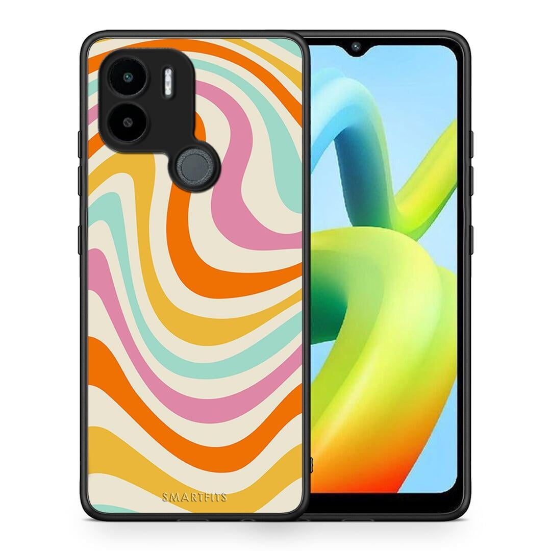 Θήκη Xiaomi Redmi A1+ / A2+ Colourful Waves από τη Smartfits με σχέδιο στο πίσω μέρος και μαύρο περίβλημα | Xiaomi Redmi A1+ / A2+ Colourful Waves Case with Colorful Back and Black Bezels