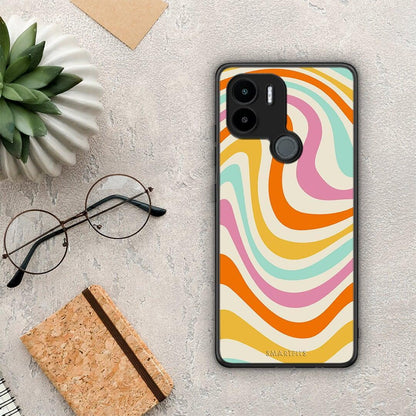 Θήκη Xiaomi Redmi A1+ / A2+ Colourful Waves από τη Smartfits με σχέδιο στο πίσω μέρος και μαύρο περίβλημα | Xiaomi Redmi A1+ / A2+ Colourful Waves Case with Colorful Back and Black Bezels