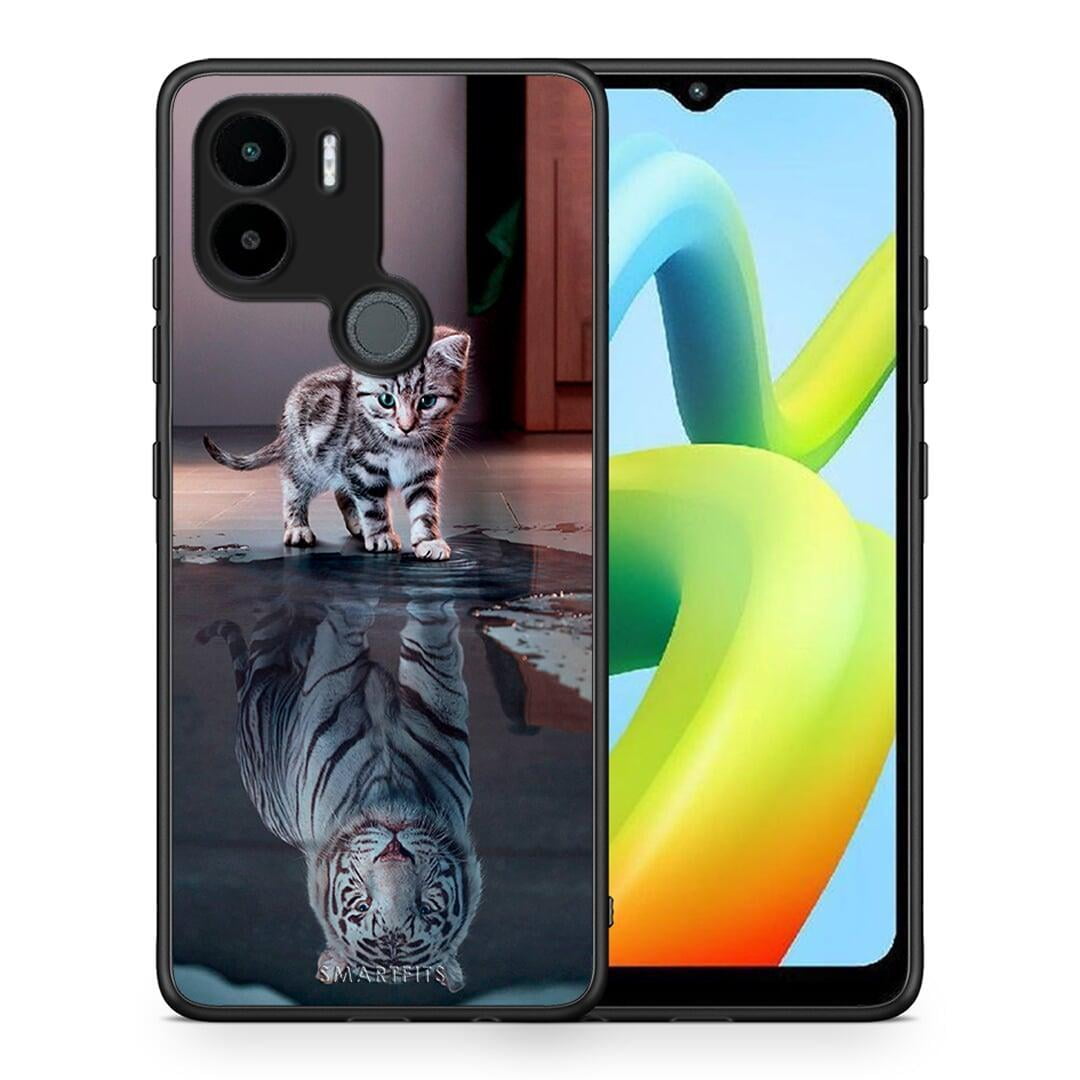 Θήκη Xiaomi Redmi A1+ / A2+ Cute Tiger από τη Smartfits με σχέδιο στο πίσω μέρος και μαύρο περίβλημα | Xiaomi Redmi A1+ / A2+ Cute Tiger Case with Colorful Back and Black Bezels