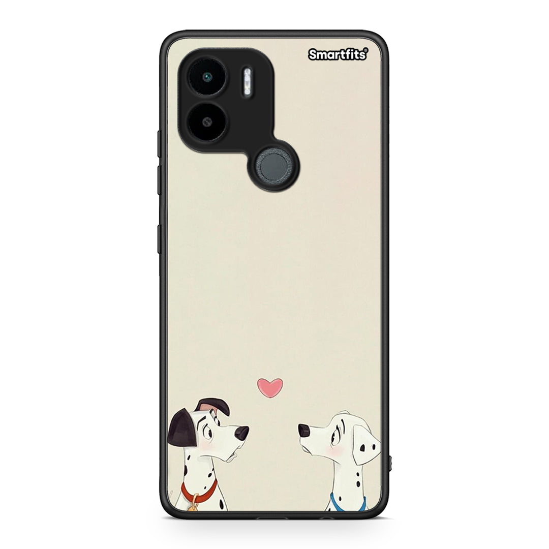 Θήκη Xiaomi Redmi A1+ / A2+ Dalmatians Love από τη Smartfits με σχέδιο στο πίσω μέρος και μαύρο περίβλημα | Xiaomi Redmi A1+ / A2+ Dalmatians Love Case with Colorful Back and Black Bezels