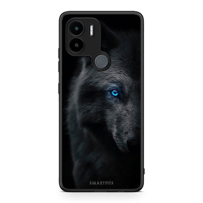 Θήκη Xiaomi Redmi A1+ / A2+ Dark Wolf από τη Smartfits με σχέδιο στο πίσω μέρος και μαύρο περίβλημα | Xiaomi Redmi A1+ / A2+ Dark Wolf Case with Colorful Back and Black Bezels