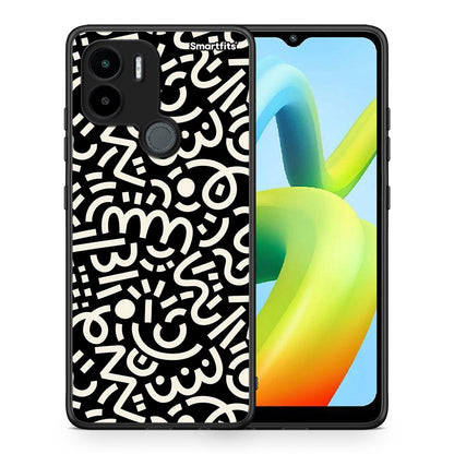 Θήκη Xiaomi Redmi A1+ / A2+ Doodle Art από τη Smartfits με σχέδιο στο πίσω μέρος και μαύρο περίβλημα | Xiaomi Redmi A1+ / A2+ Doodle Art Case with Colorful Back and Black Bezels