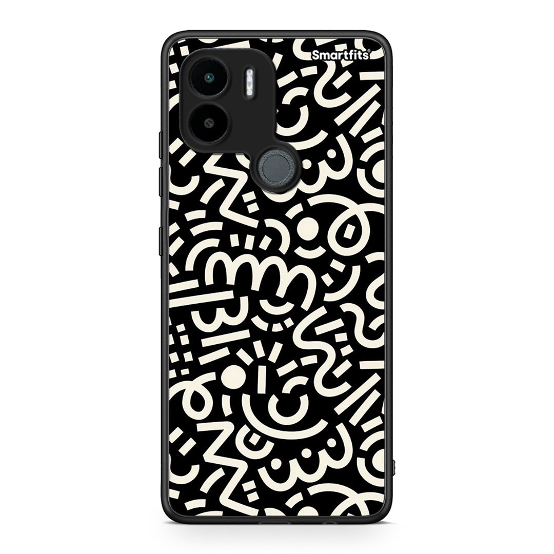 Θήκη Xiaomi Redmi A1+ / A2+ Doodle Art από τη Smartfits με σχέδιο στο πίσω μέρος και μαύρο περίβλημα | Xiaomi Redmi A1+ / A2+ Doodle Art Case with Colorful Back and Black Bezels