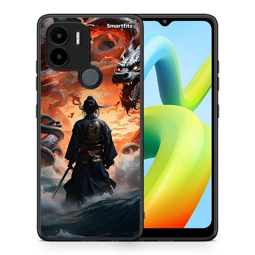 Θήκη Xiaomi Redmi A1+ / A2+ Dragons Fight από τη Smartfits με σχέδιο στο πίσω μέρος και μαύρο περίβλημα | Xiaomi Redmi A1+ / A2+ Dragons Fight Case with Colorful Back and Black Bezels