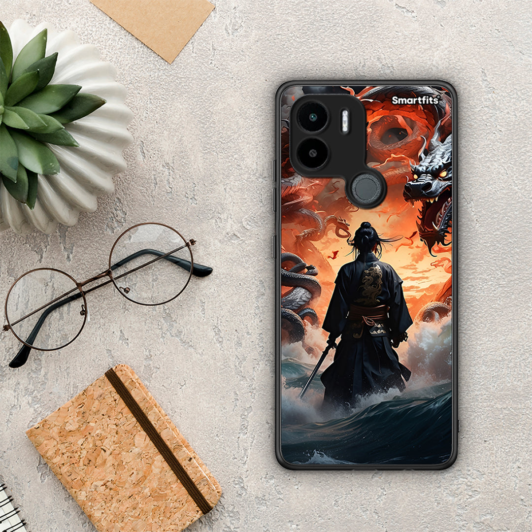 Θήκη Xiaomi Redmi A1+ / A2+ Dragons Fight από τη Smartfits με σχέδιο στο πίσω μέρος και μαύρο περίβλημα | Xiaomi Redmi A1+ / A2+ Dragons Fight Case with Colorful Back and Black Bezels