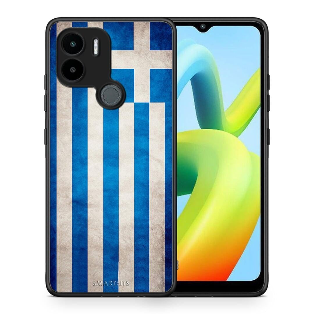 Θήκη Xiaomi Redmi A1+ / A2+ Flag Greek από τη Smartfits με σχέδιο στο πίσω μέρος και μαύρο περίβλημα | Xiaomi Redmi A1+ / A2+ Flag Greek Case with Colorful Back and Black Bezels