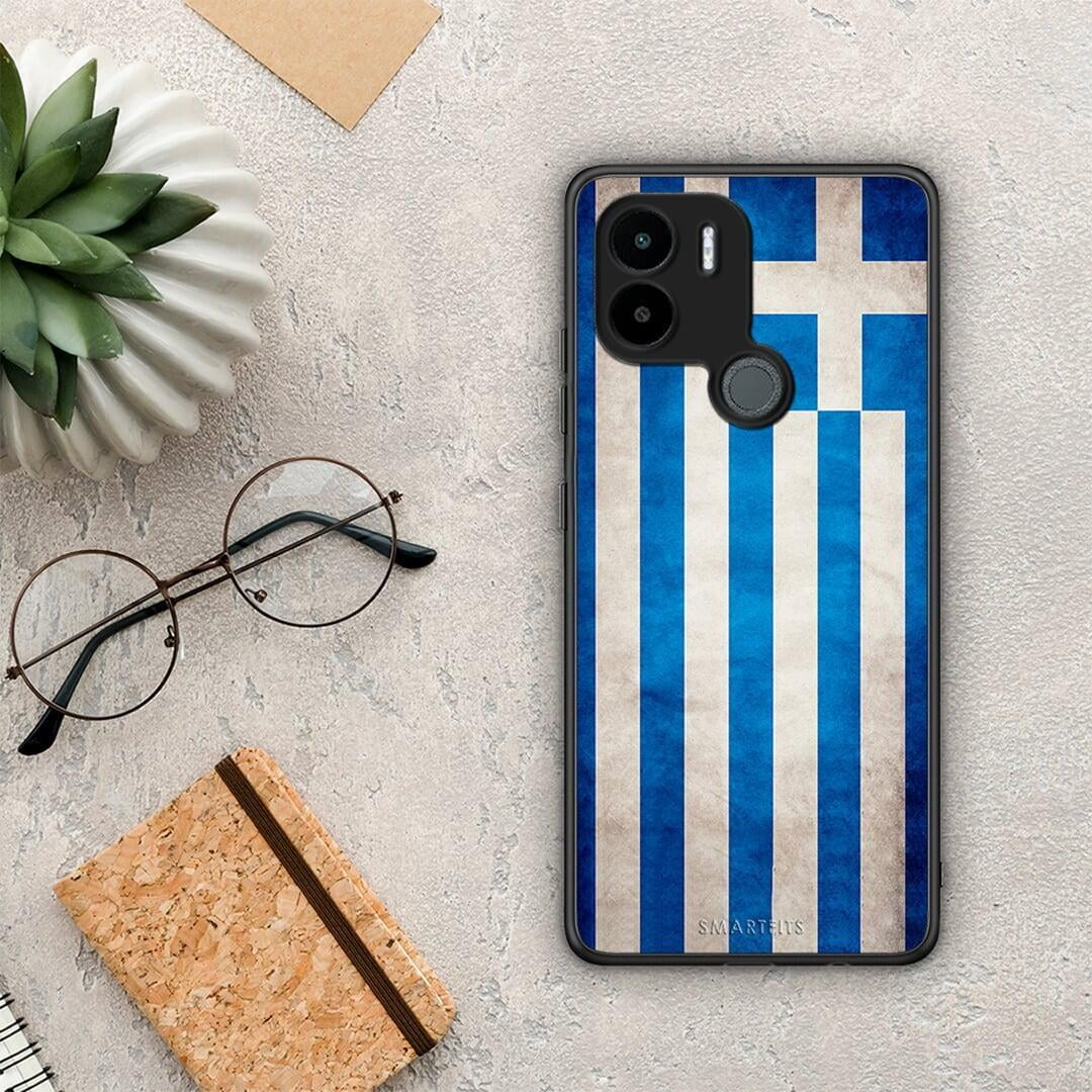 Θήκη Xiaomi Redmi A1+ / A2+ Flag Greek από τη Smartfits με σχέδιο στο πίσω μέρος και μαύρο περίβλημα | Xiaomi Redmi A1+ / A2+ Flag Greek Case with Colorful Back and Black Bezels