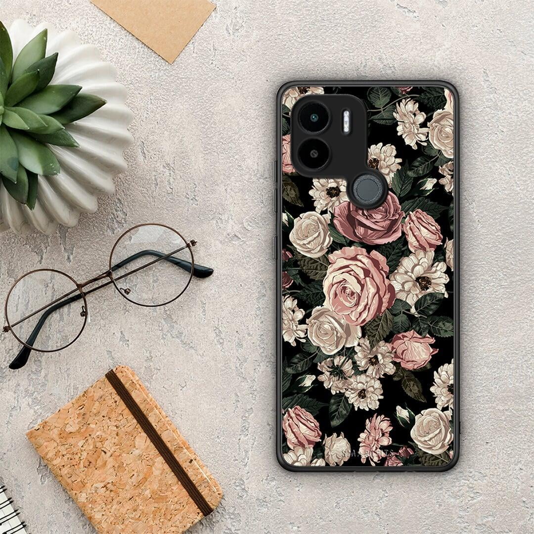Θήκη Xiaomi Redmi A1+ / A2+ Flower Wild Roses από τη Smartfits με σχέδιο στο πίσω μέρος και μαύρο περίβλημα | Xiaomi Redmi A1+ / A2+ Flower Wild Roses Case with Colorful Back and Black Bezels