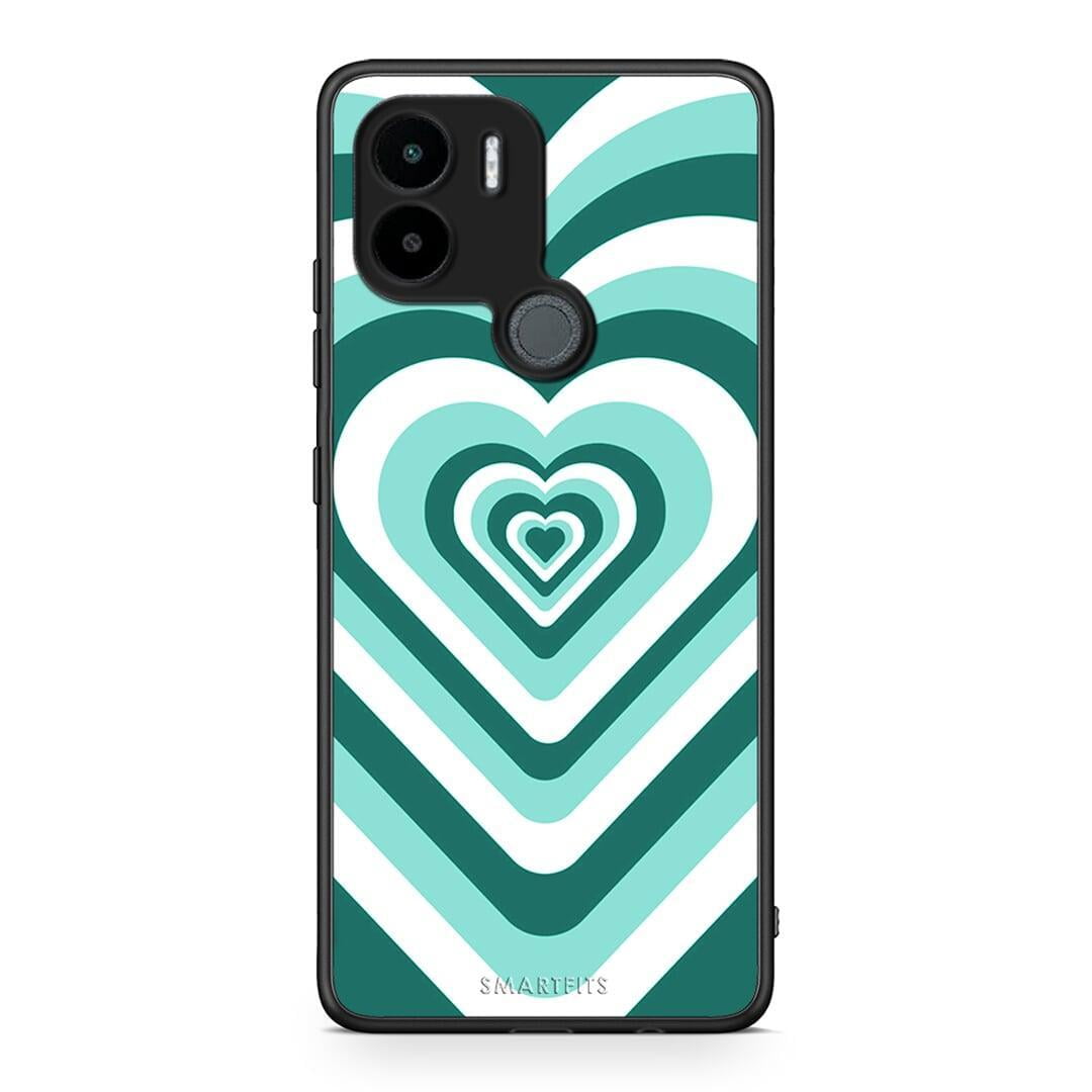 Θήκη Xiaomi Redmi A1+ / A2+ Green Hearts από τη Smartfits με σχέδιο στο πίσω μέρος και μαύρο περίβλημα | Xiaomi Redmi A1+ / A2+ Green Hearts Case with Colorful Back and Black Bezels