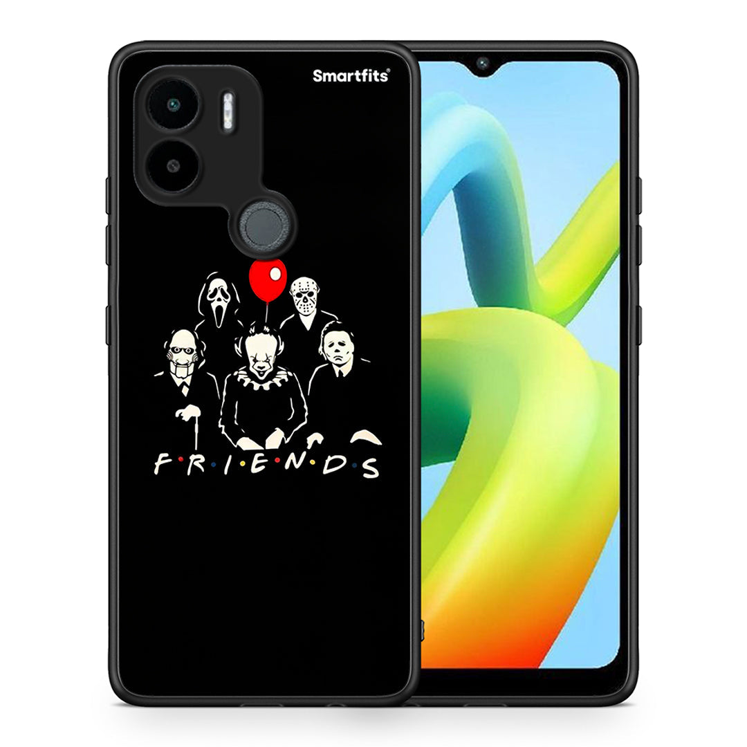 Θήκη Xiaomi Redmi A1+ / A2+ Halloween Friends από τη Smartfits με σχέδιο στο πίσω μέρος και μαύρο περίβλημα | Xiaomi Redmi A1+ / A2+ Halloween Friends Case with Colorful Back and Black Bezels