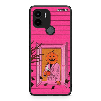 Θήκη Xiaomi Redmi A1+ / A2+ Halloween Pumpkin Lady από τη Smartfits με σχέδιο στο πίσω μέρος και μαύρο περίβλημα | Xiaomi Redmi A1+ / A2+ Halloween Pumpkin Lady Case with Colorful Back and Black Bezels