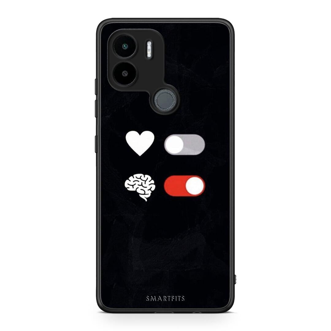 Θήκη Xiaomi Redmi A1+ / A2+ Heart Vs Brain από τη Smartfits με σχέδιο στο πίσω μέρος και μαύρο περίβλημα | Xiaomi Redmi A1+ / A2+ Heart Vs Brain Case with Colorful Back and Black Bezels