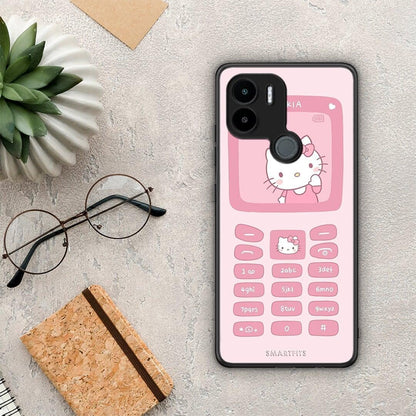 Θήκη Xiaomi Redmi A1+ / A2+ Hello Kitten από τη Smartfits με σχέδιο στο πίσω μέρος και μαύρο περίβλημα | Xiaomi Redmi A1+ / A2+ Hello Kitten Case with Colorful Back and Black Bezels