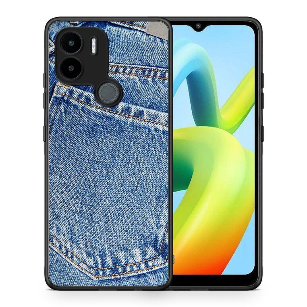 Θήκη Xiaomi Redmi A1+ / A2+ Jeans Pocket από τη Smartfits με σχέδιο στο πίσω μέρος και μαύρο περίβλημα | Xiaomi Redmi A1+ / A2+ Jeans Pocket Case with Colorful Back and Black Bezels