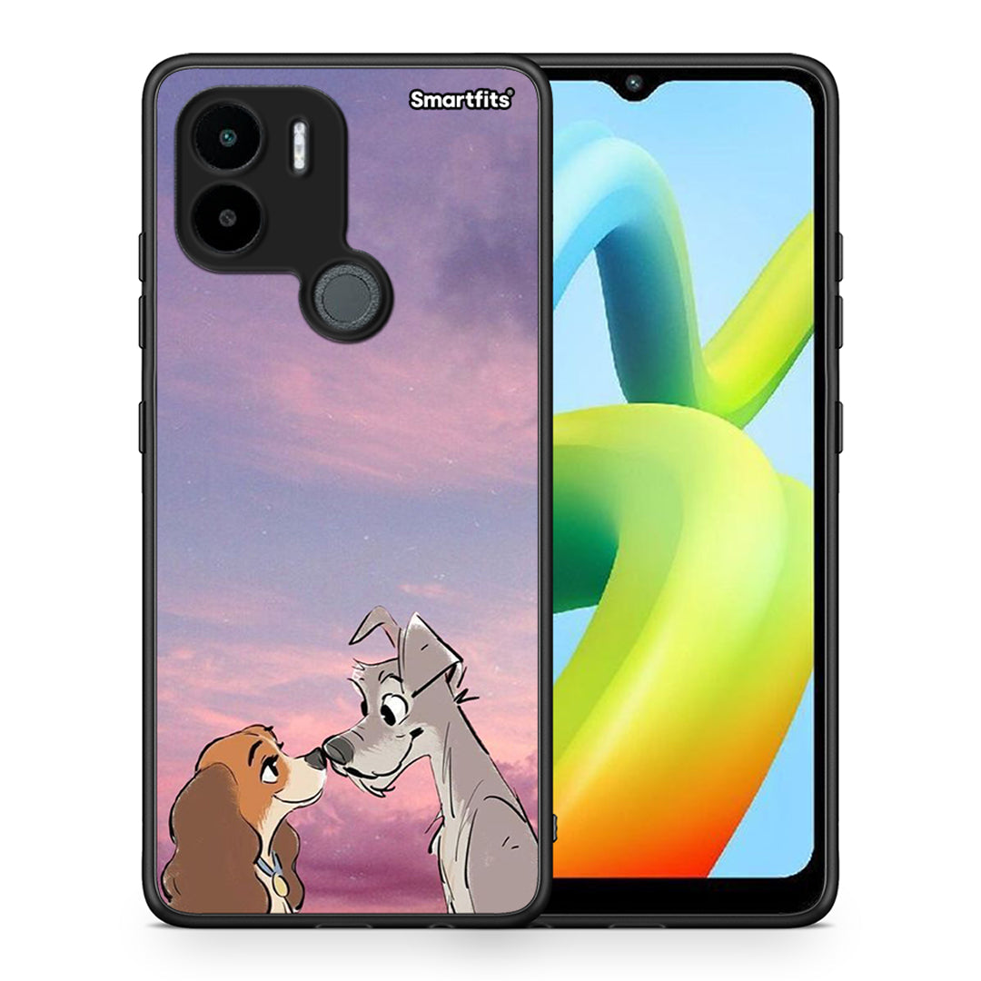 Θήκη Xiaomi Redmi A1+ / A2+ Lady And Tramp από τη Smartfits με σχέδιο στο πίσω μέρος και μαύρο περίβλημα | Xiaomi Redmi A1+ / A2+ Lady And Tramp Case with Colorful Back and Black Bezels