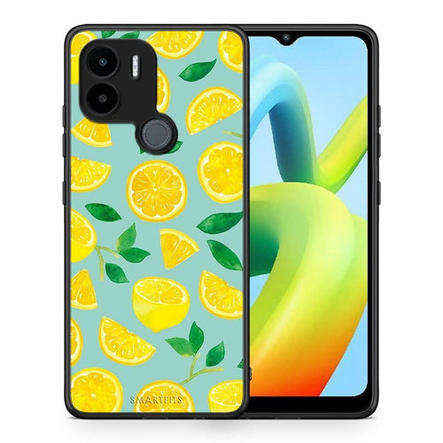 Θήκη Xiaomi Redmi A1+ / A2+ Lemons από τη Smartfits με σχέδιο στο πίσω μέρος και μαύρο περίβλημα | Xiaomi Redmi A1+ / A2+ Lemons Case with Colorful Back and Black Bezels