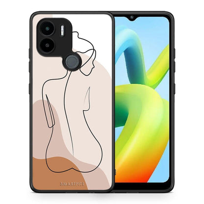 Θήκη Xiaomi Redmi A1+ / A2+ LineArt Woman από τη Smartfits με σχέδιο στο πίσω μέρος και μαύρο περίβλημα | Xiaomi Redmi A1+ / A2+ LineArt Woman Case with Colorful Back and Black Bezels